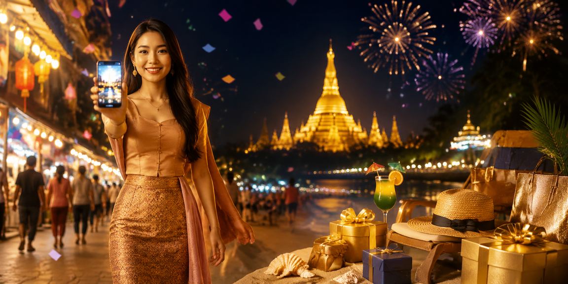 ရန်ကုန်ရွှေတိဂုံဘုရားနားရှိ VIP ကစားသမားများ